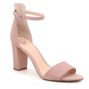 Vince Camuto Coralina Block Heel in Suede Dusty Rose